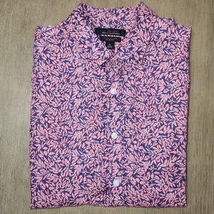 Marc Anthony Slim Fit Linen Blend Button Down SS Shirt Medium